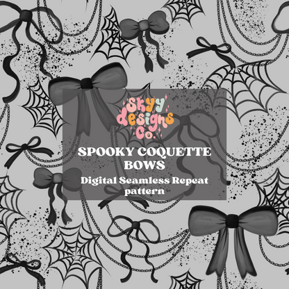 Spooky Halloween bows seamless pattern