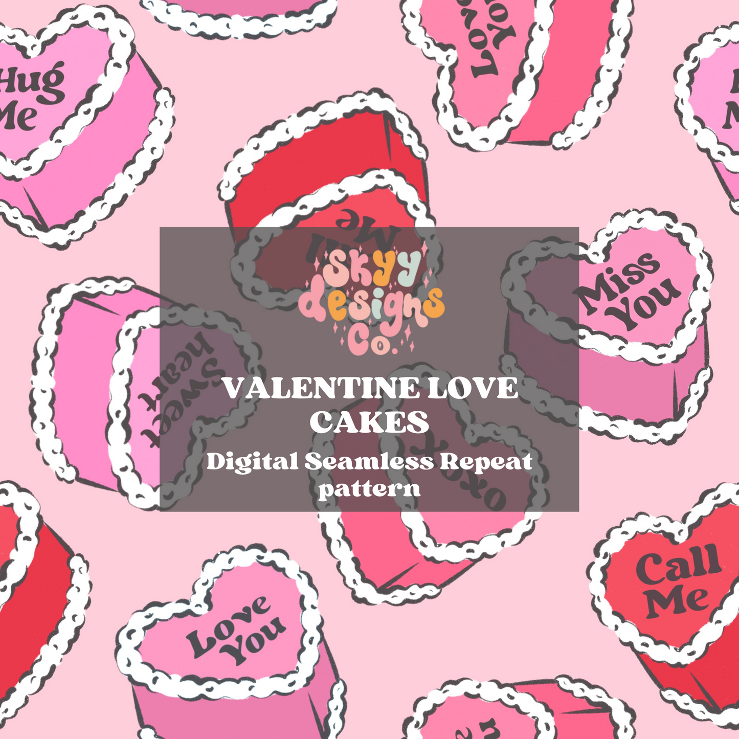 Valentine Love Cakes Pattern Design