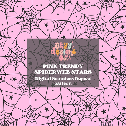 Pink Halloween spiderweb seamless Pattern