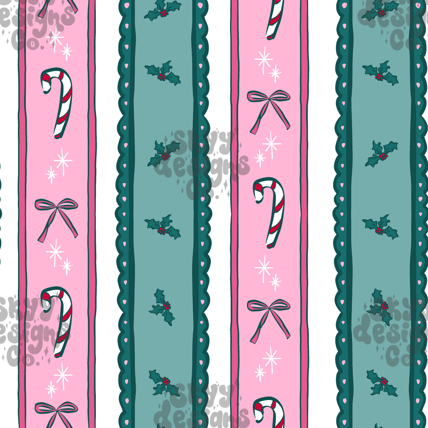 Coquette Christmas Stripe