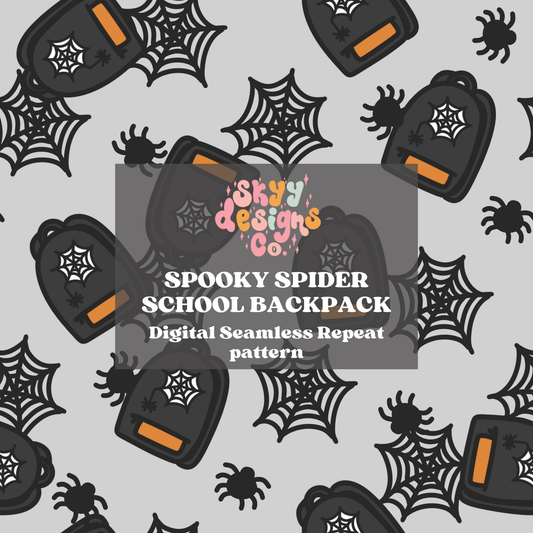 Spooky School Spiderweb Seamless Pattern