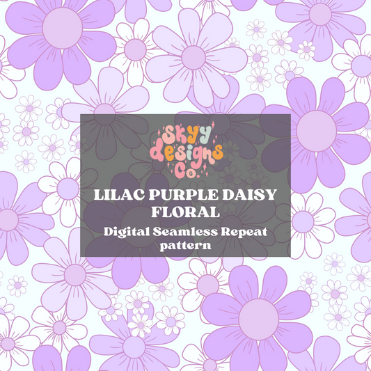 Lilac Purple Daisy Floral Pattern