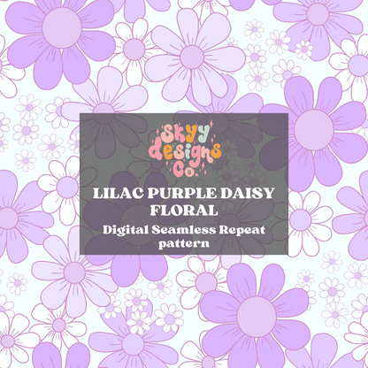 Lilac Purple Daisy Floral Pattern