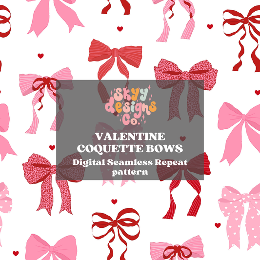 Valentine bow seamless pattern