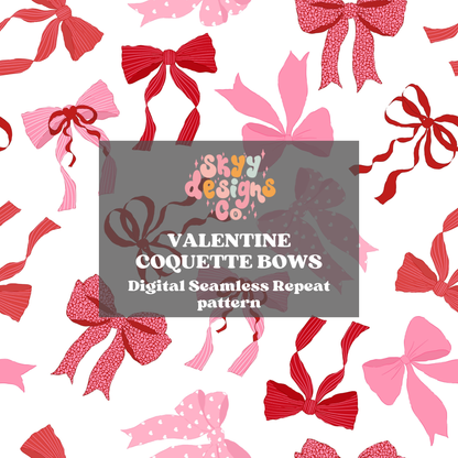 Valentine Coquette bows Seamless pattern