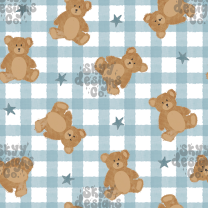 Gingham Watercolor Bears