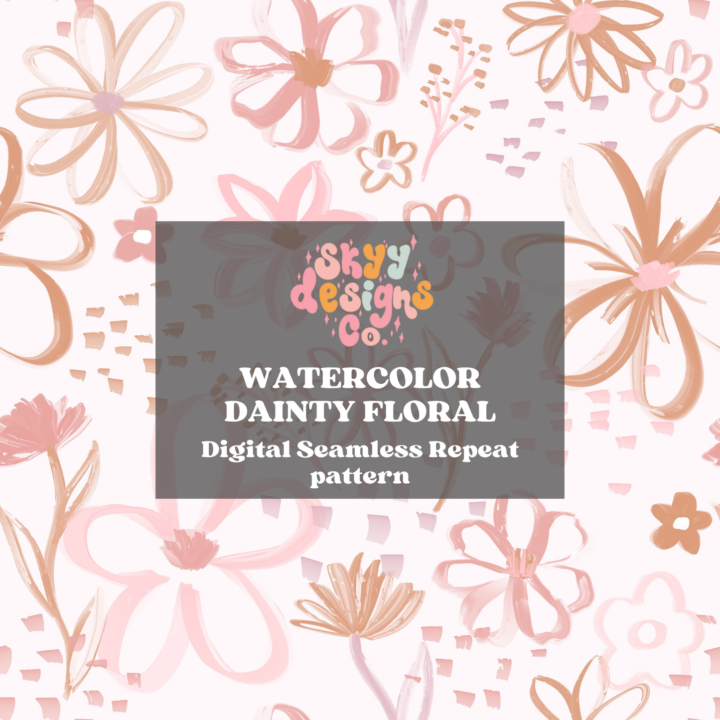 Boho Watercolor Floral Pattern Design