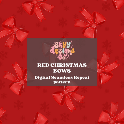 Red Christmas Bow seamless pattern