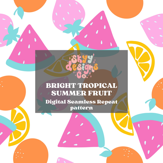 Bright Tropical Fruit Seamless Pattern