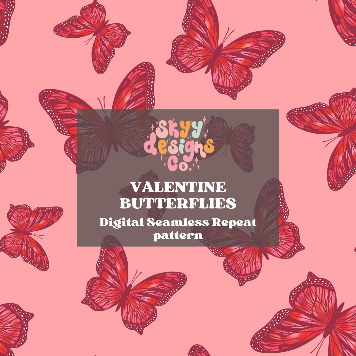 Valentine Butterflies Pattern Design
