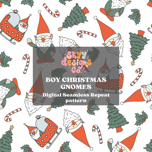 Christmas gnomes Seamless pattern