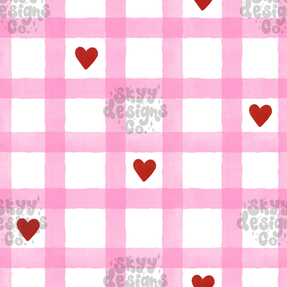Valentine Preppy checkered hearts