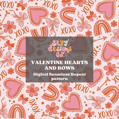 Boho valentine Bows seamless pattern