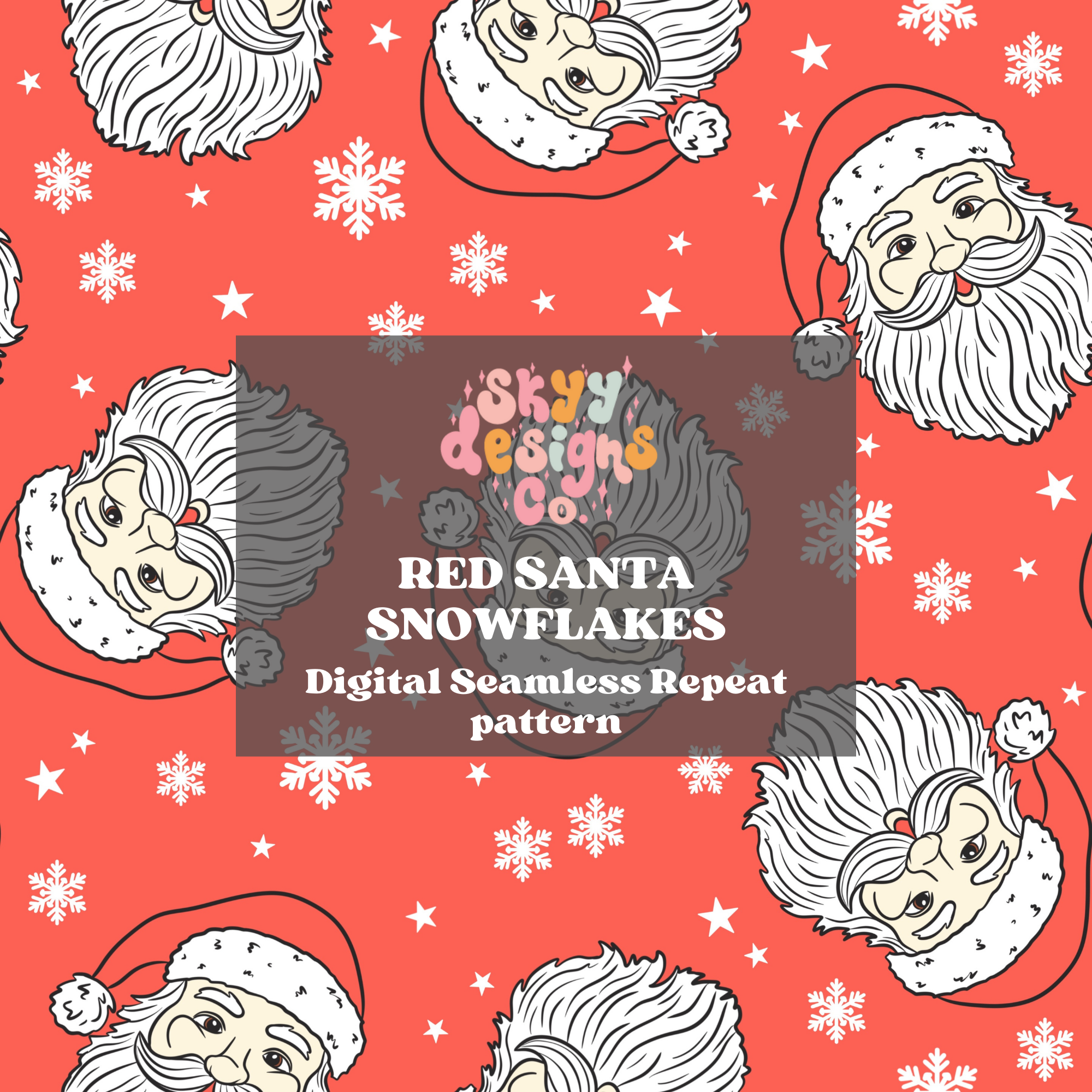 Santa Color Pattern Trendy Red Christmas Santa Seamless pattern – Skyy Designs Co.
