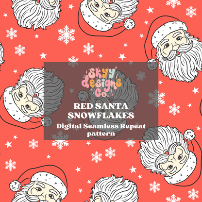 Trendy Red Christmas Santa Seamless pattern