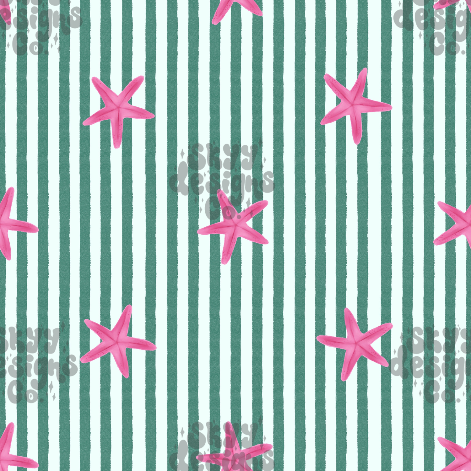 Bright Starfish Stripe