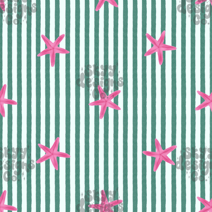 Bright Starfish Stripe