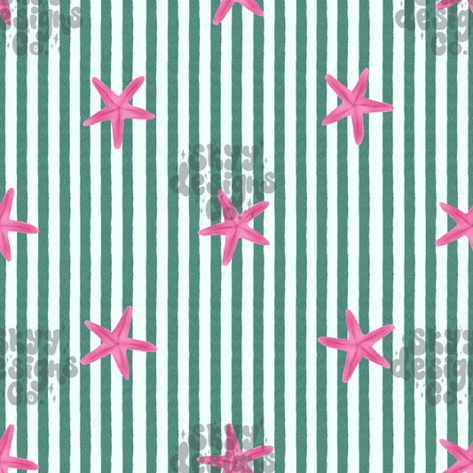 Bright Starfish Stripe