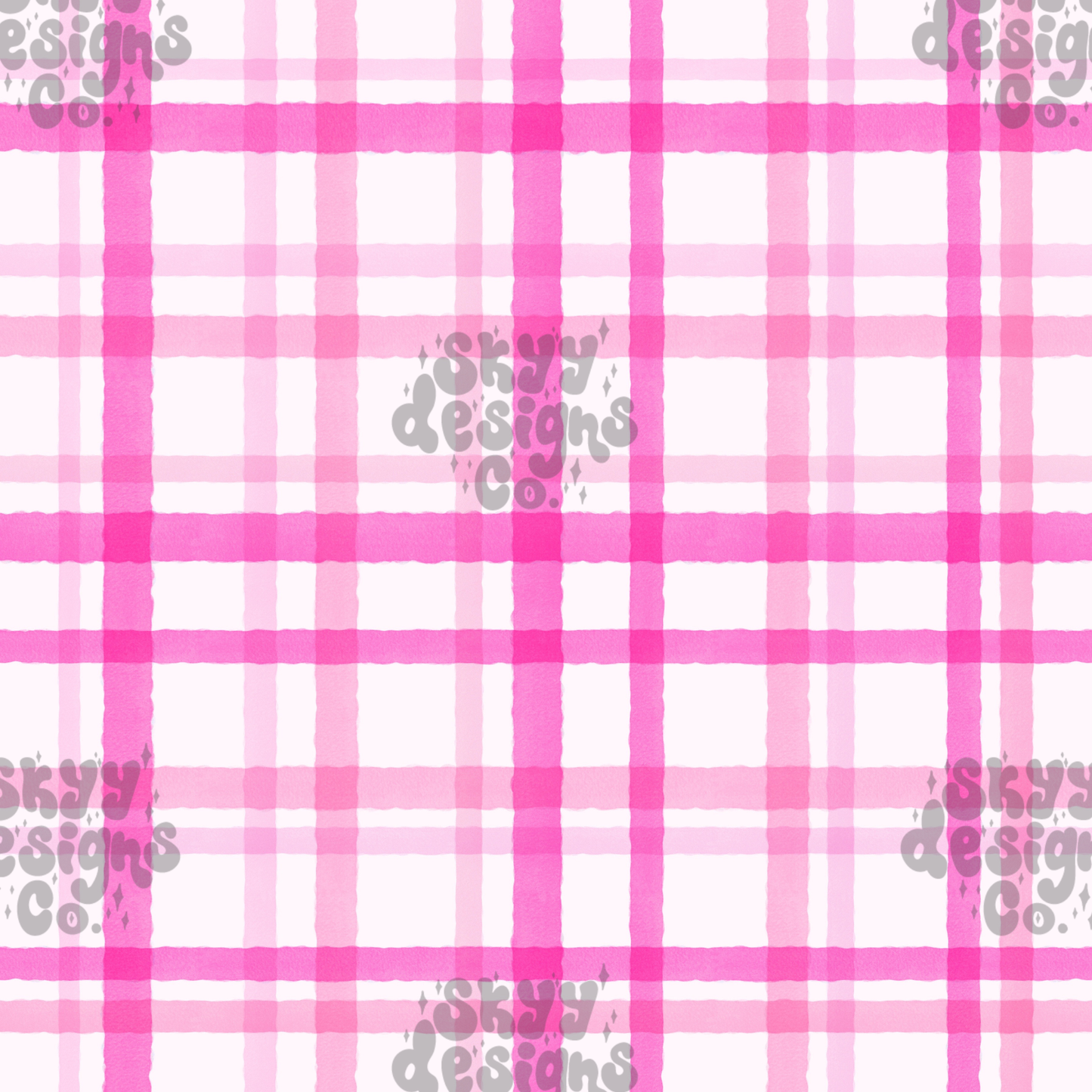 Pink Watercolor Plaid