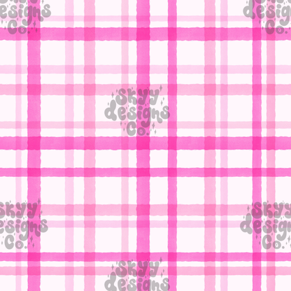 Pink Watercolor Plaid