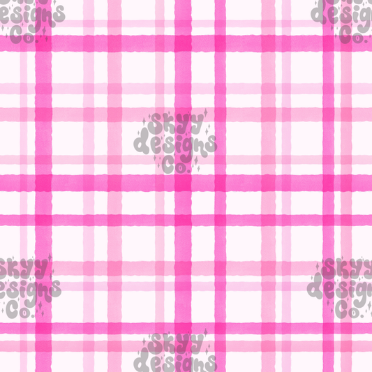 Pink Watercolor Plaid