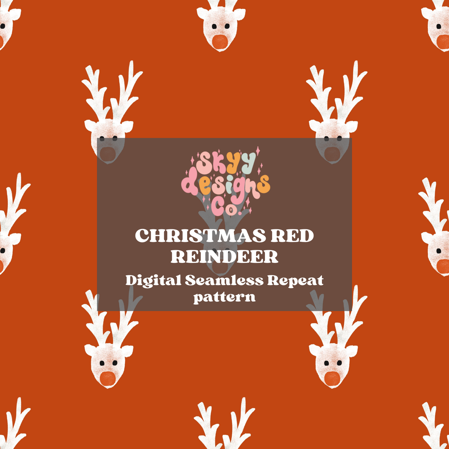 Red reindeer Seamless Pattern