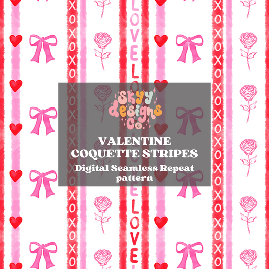 Valentine coquette stripes pattern