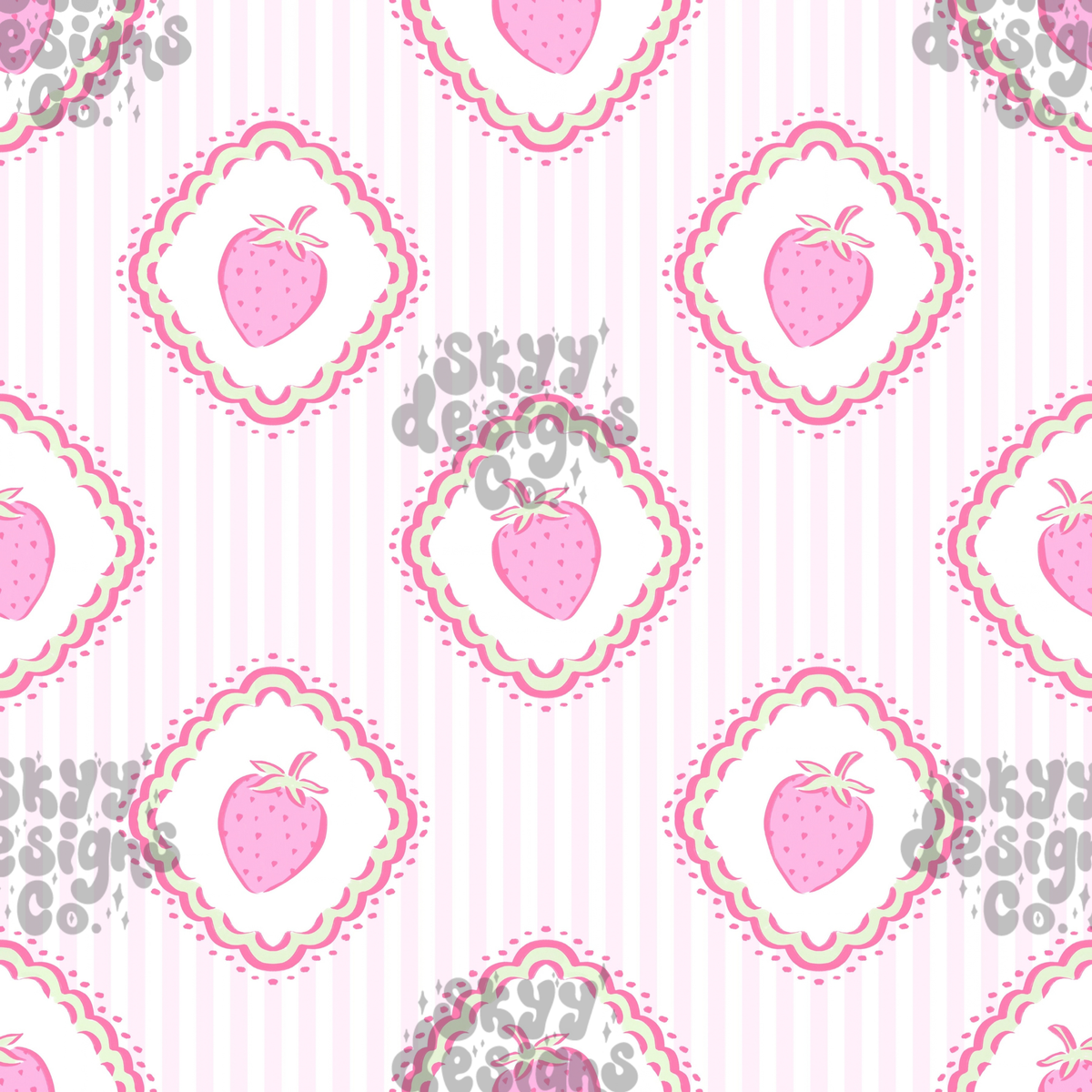 Strawberry Patchwork Stripe