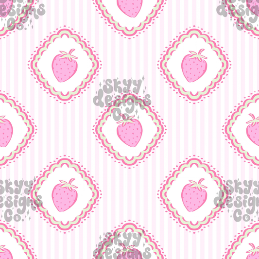 Strawberry Patchwork Stripe