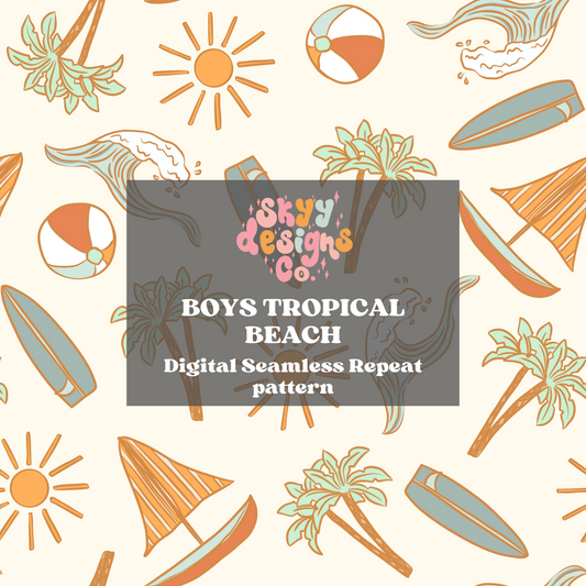 Boys Tropical Beach Pattern