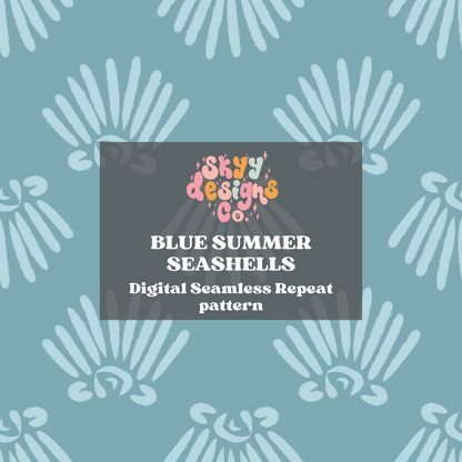 Blue Summer Seashells Pattern