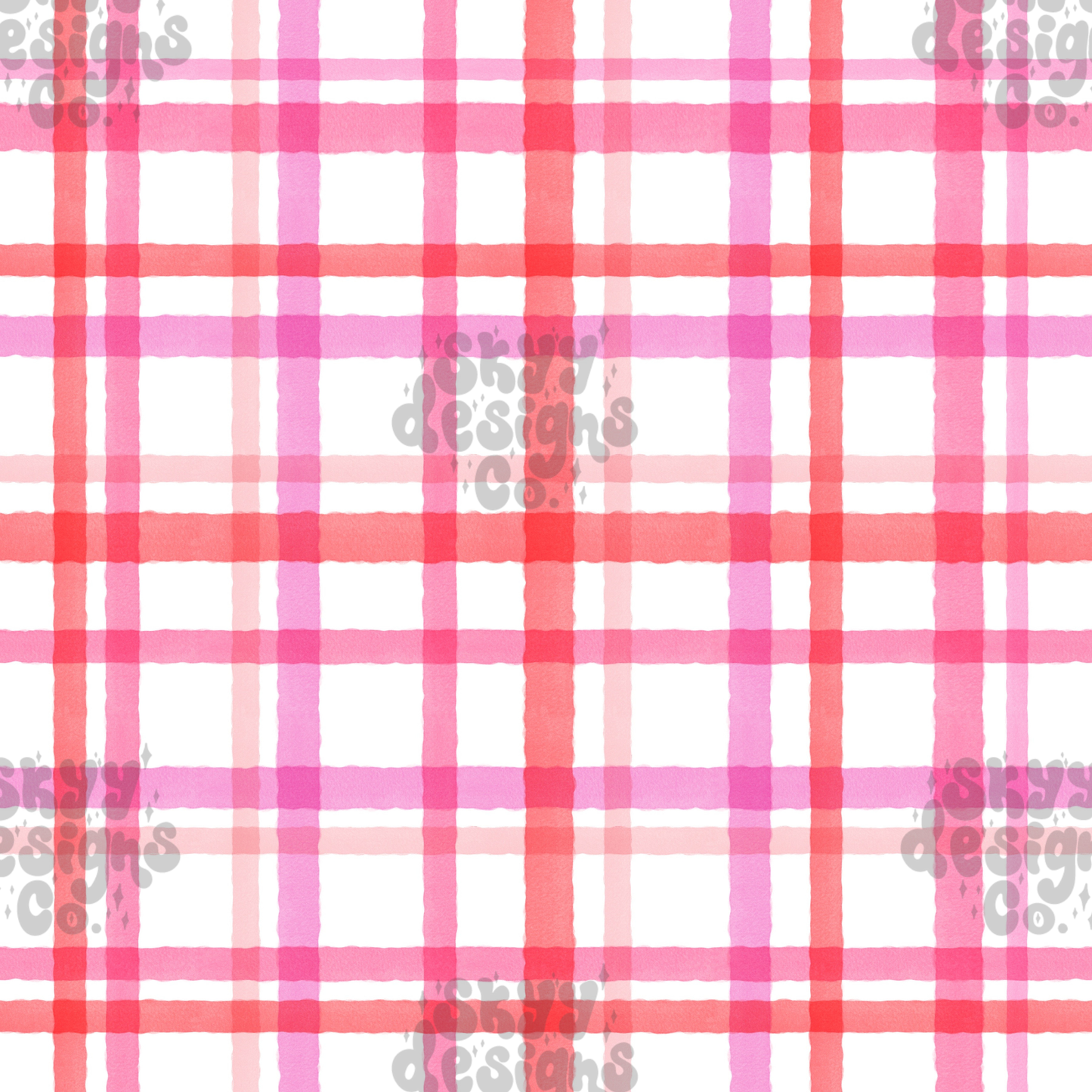 Watercolor Pink Plaid