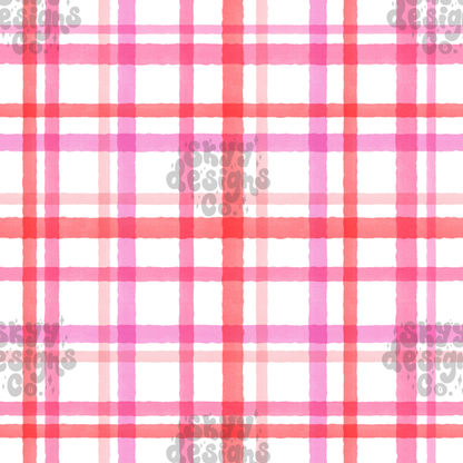 Watercolor Pink Plaid
