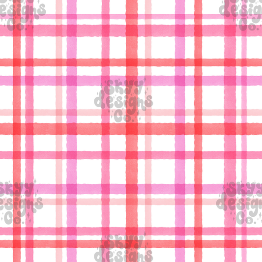 Watercolor Pink Plaid