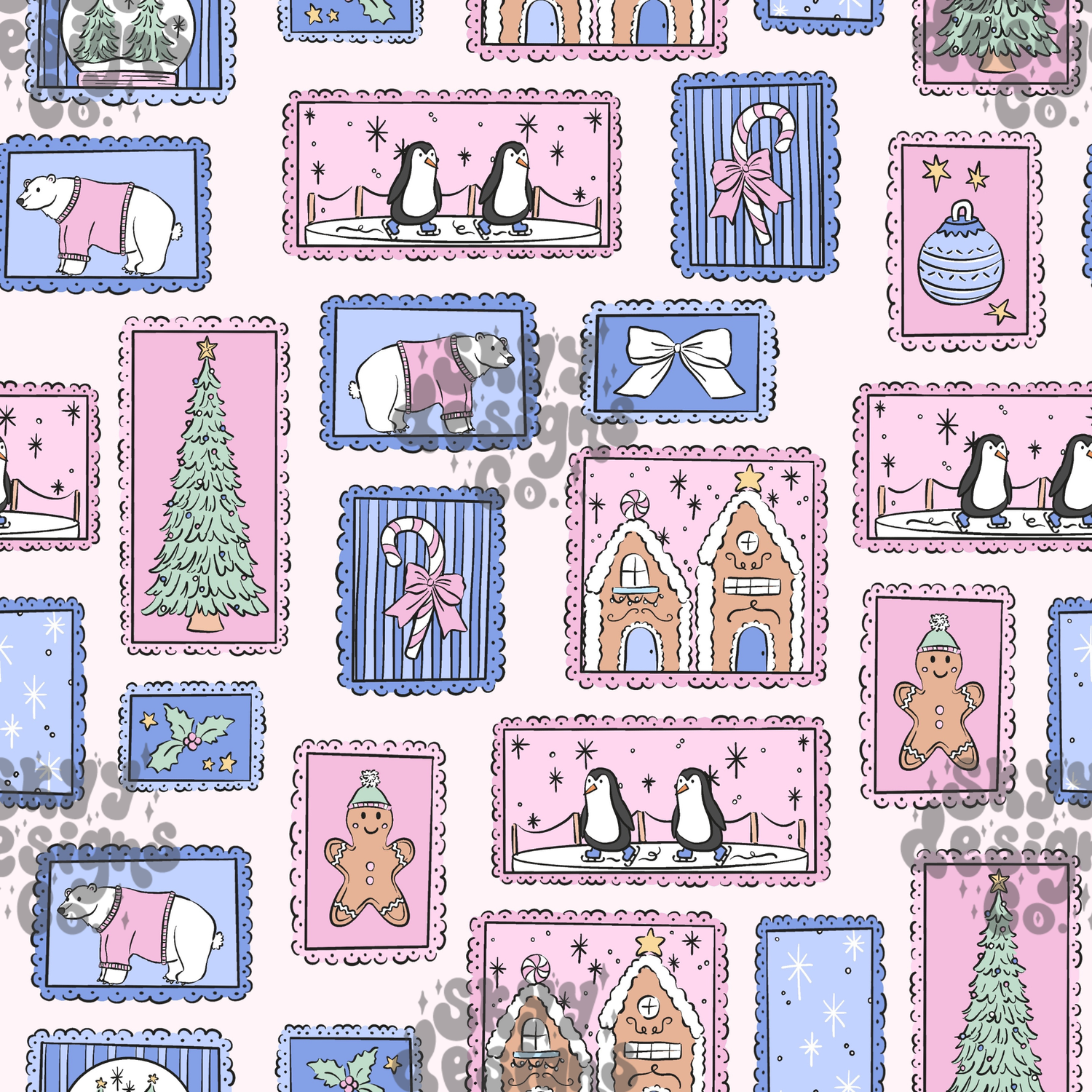 Pastel Winter Stamps