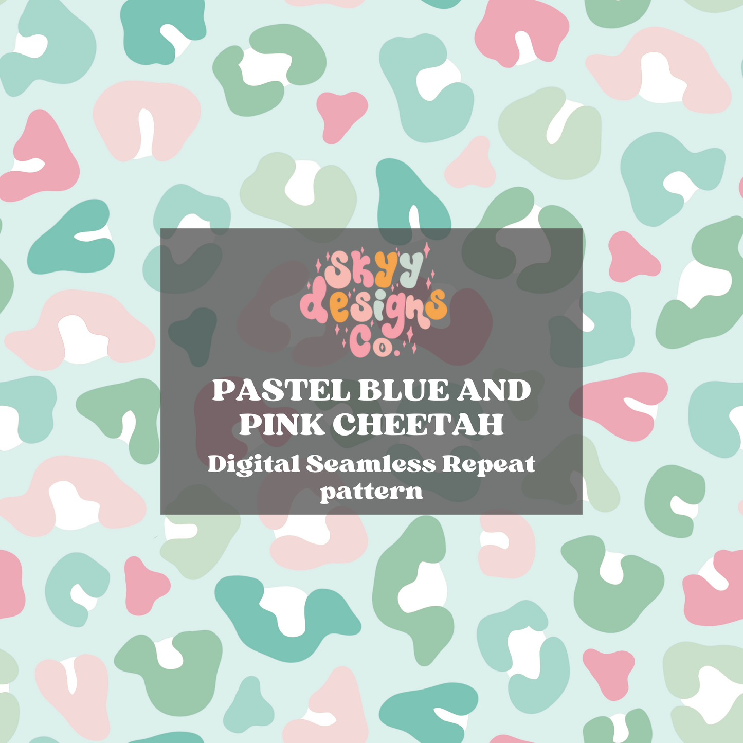 Blue and pink Cheetah print seamless pattern