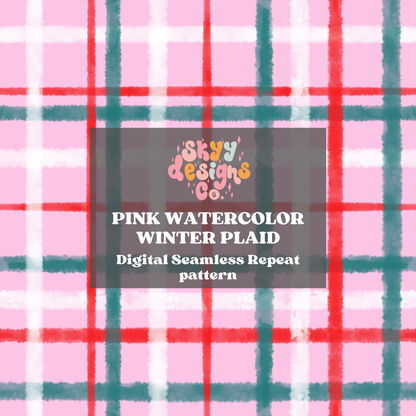 Pink Christmas Plaid Seamless Pattern