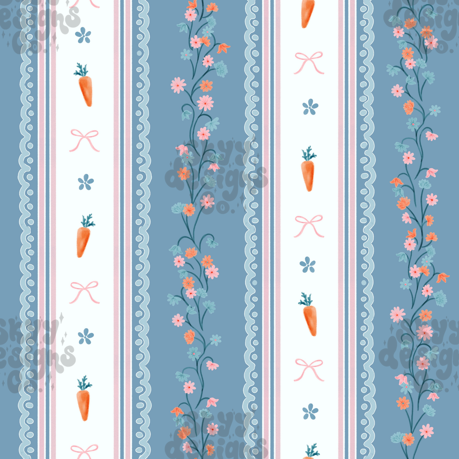 Easter Floral Stripe