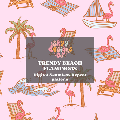 Trendy Summer Flamingos Pattern