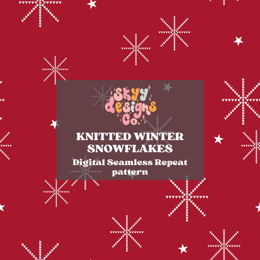 Christmas knit Snowflakes Seamless Pattern