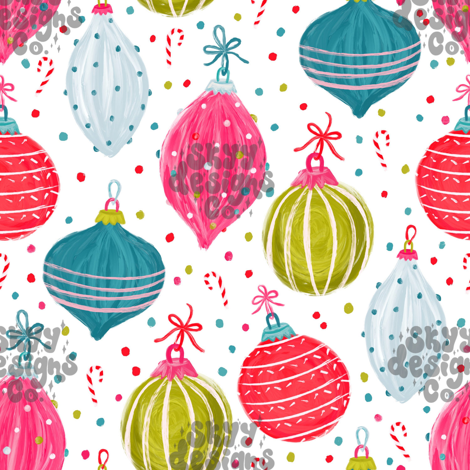 Festive Polka Dot Ornaments