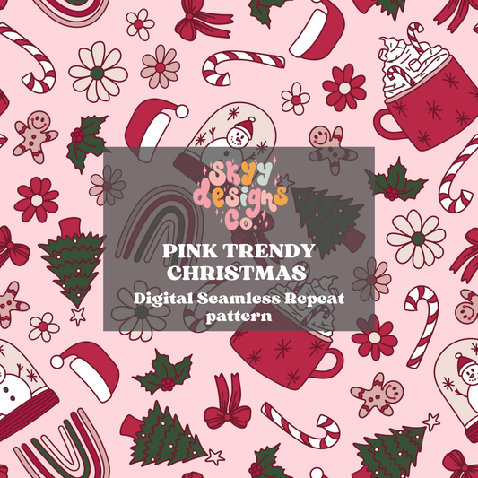 Pink Christmas Seamless pattern