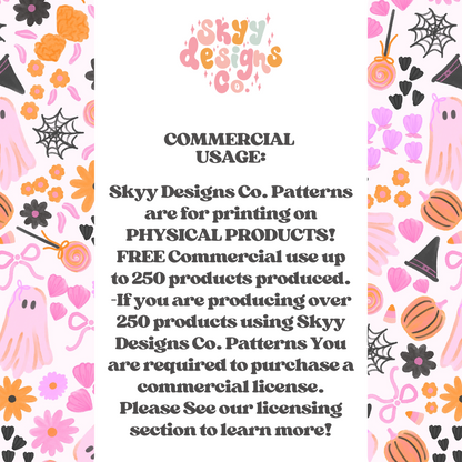 Watercolor Halloween Floral Ghosts