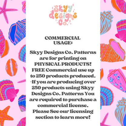 Bright neon seashells