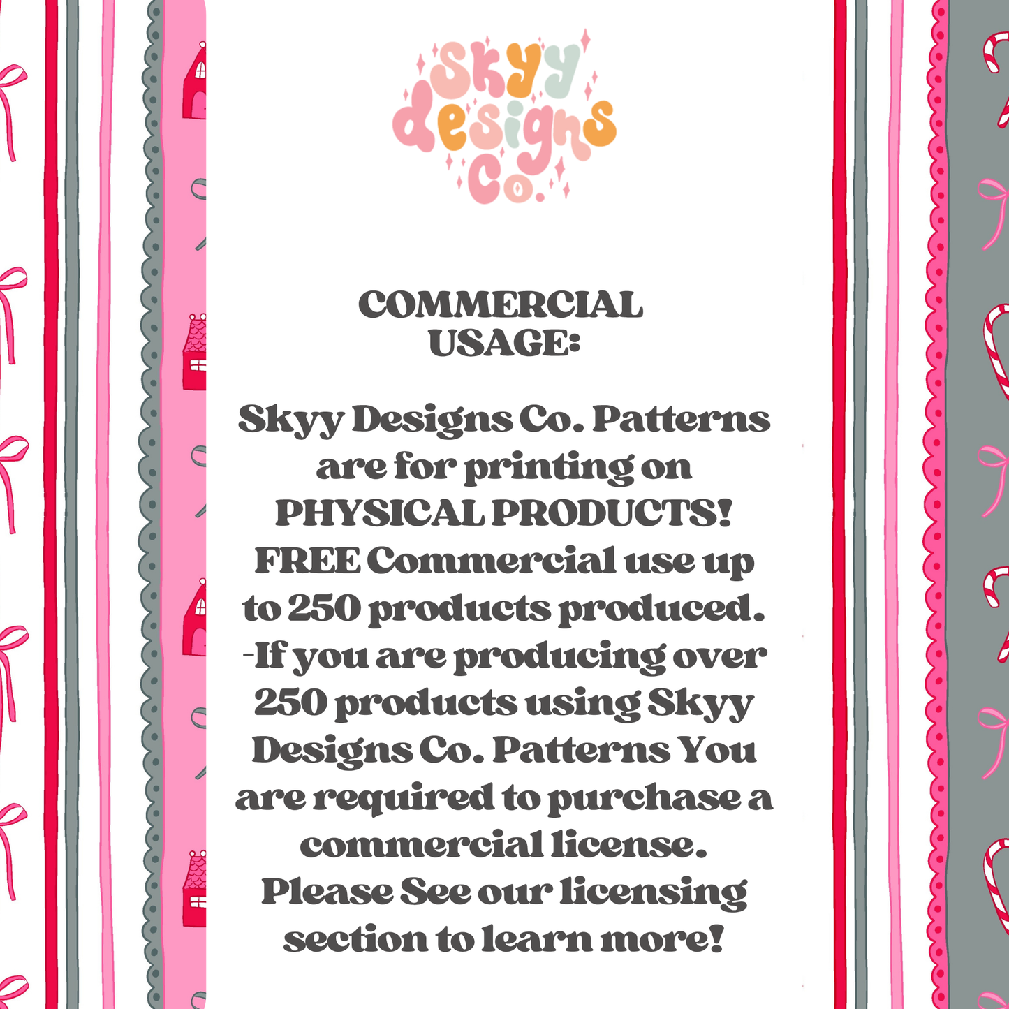 Preppy Christmas bow Stripe