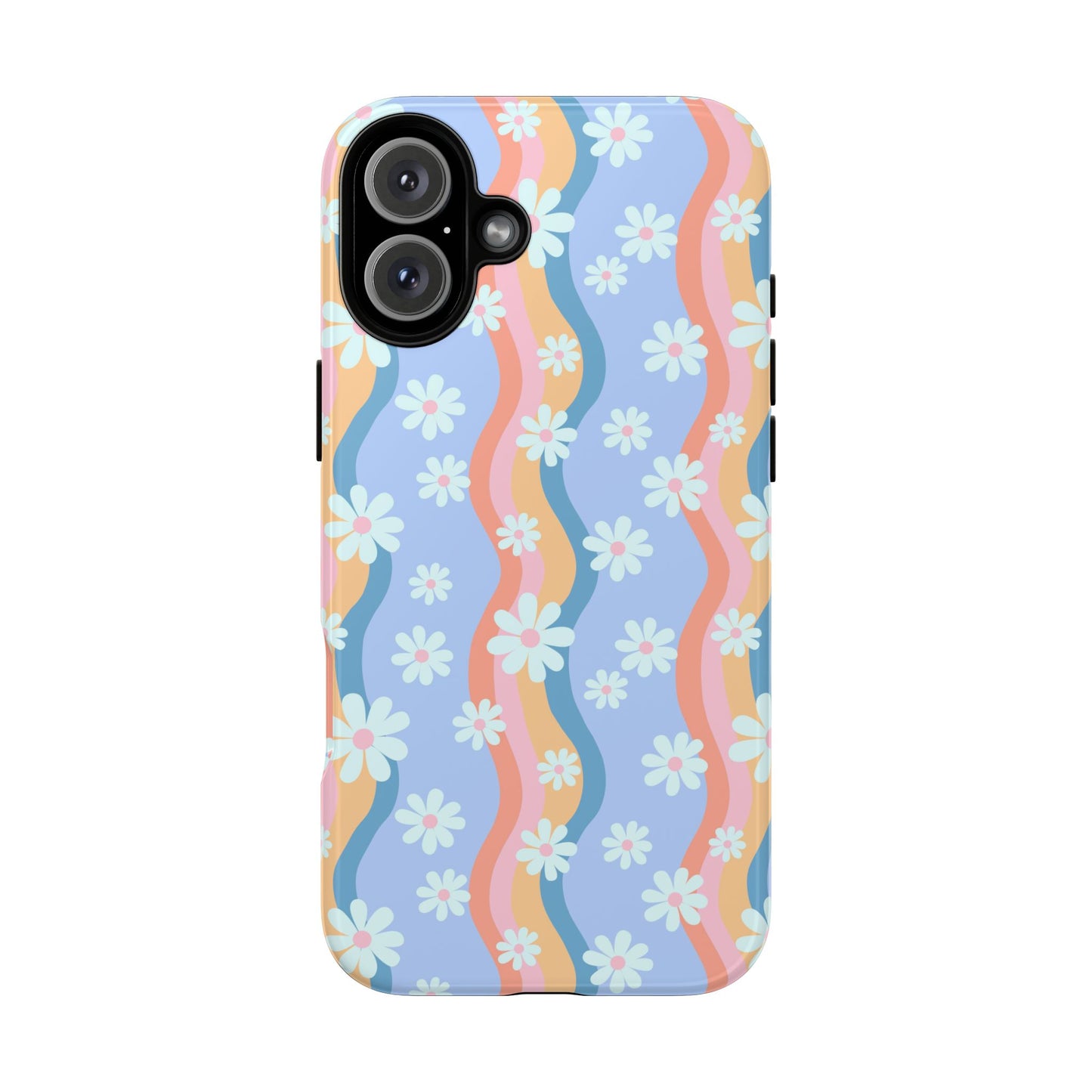 Blue Wavy Daisy Phone Case