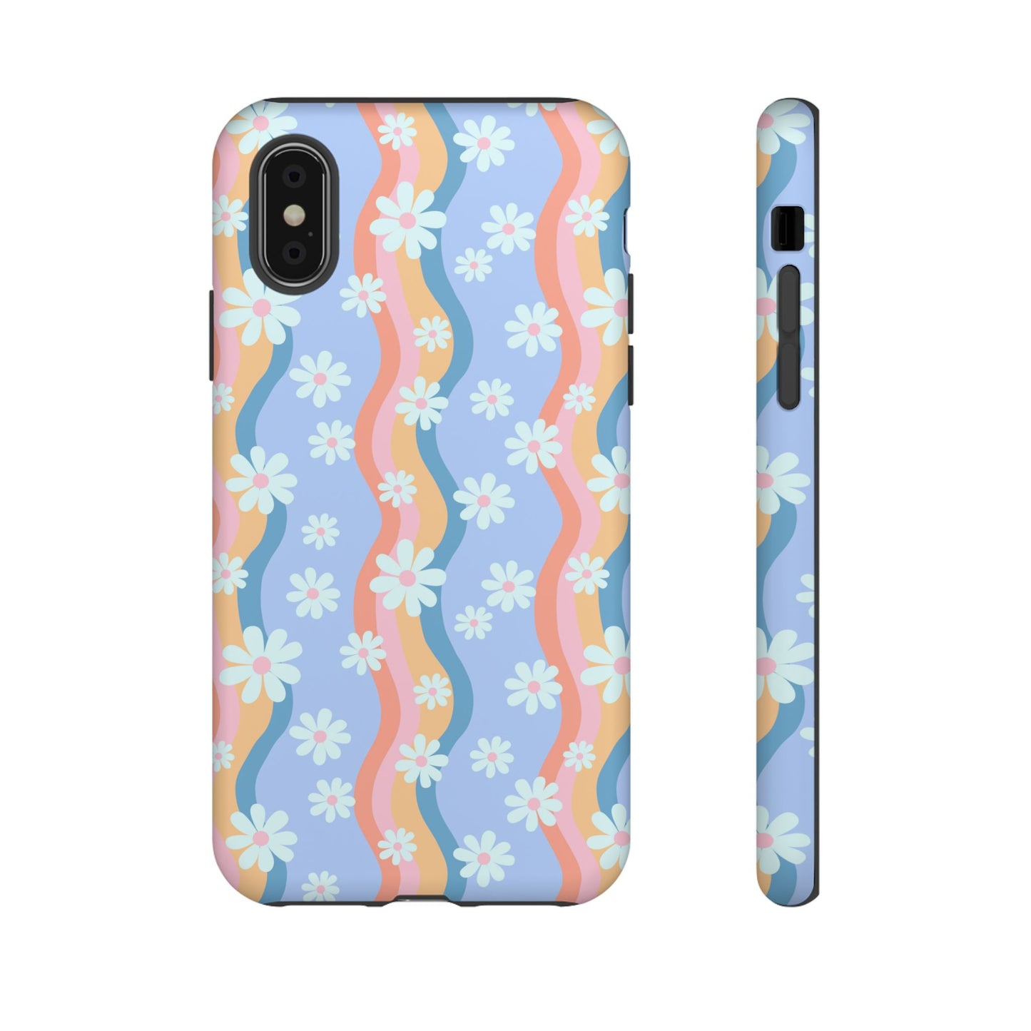 Blue Wavy Daisy Phone Case