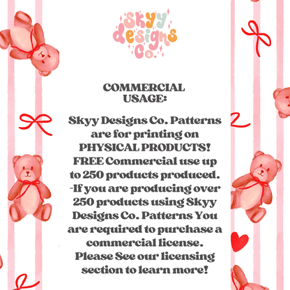 Preppy Watercolor Valentine Bears