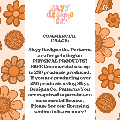 Thanksgiving pie Daisy Seamless pattern