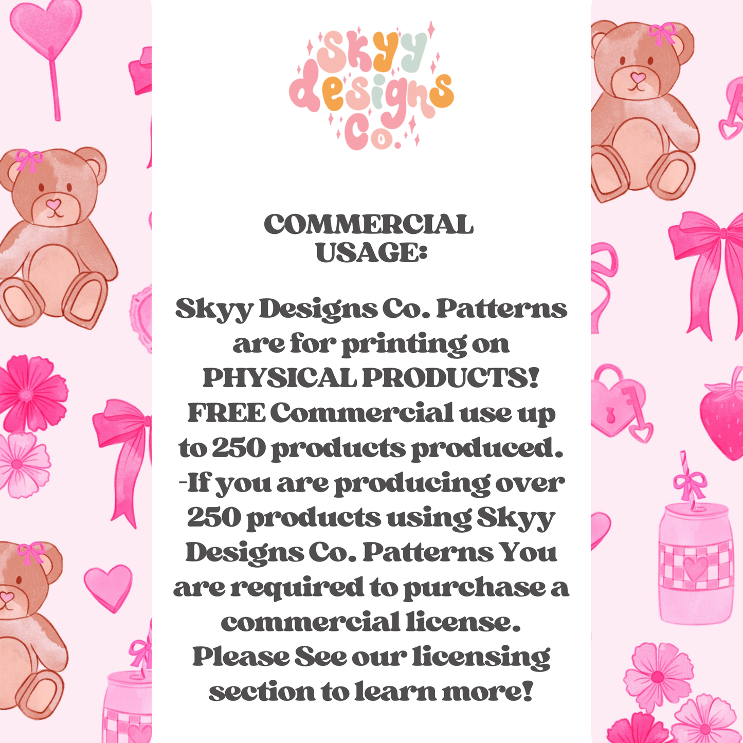 Valentine coquette bears Seamless pattern